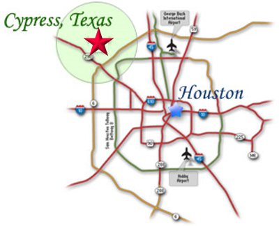 AC service map Cypress Texas